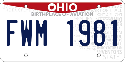 OH license plate FWM1981