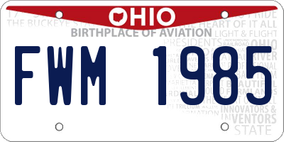 OH license plate FWM1985