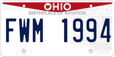 OH license plate FWM1994