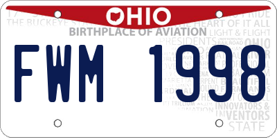 OH license plate FWM1998