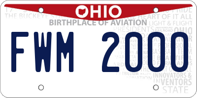 OH license plate FWM2000