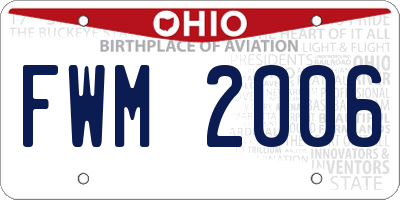 OH license plate FWM2006