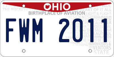 OH license plate FWM2011