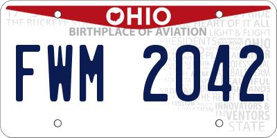 OH license plate FWM2042