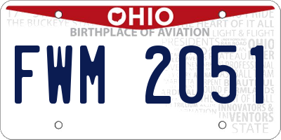 OH license plate FWM2051