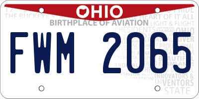 OH license plate FWM2065