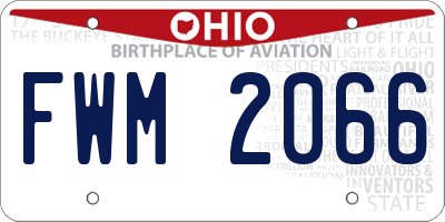 OH license plate FWM2066