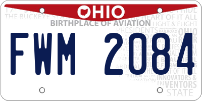 OH license plate FWM2084