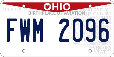 OH license plate FWM2096