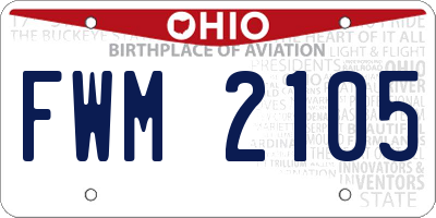 OH license plate FWM2105