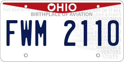OH license plate FWM2110