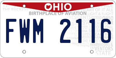 OH license plate FWM2116