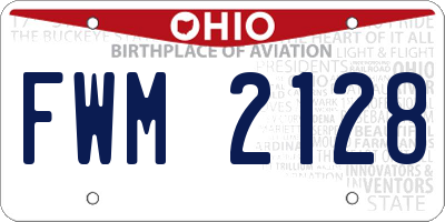 OH license plate FWM2128