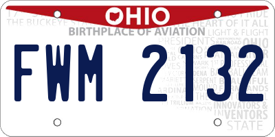 OH license plate FWM2132