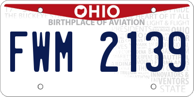 OH license plate FWM2139