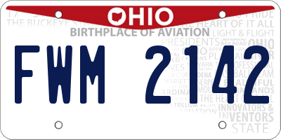 OH license plate FWM2142