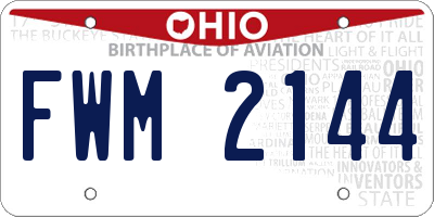 OH license plate FWM2144