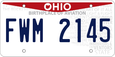 OH license plate FWM2145