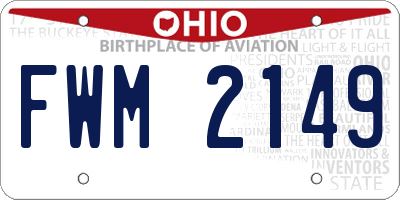 OH license plate FWM2149