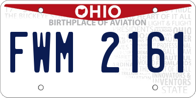 OH license plate FWM2161