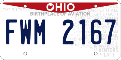 OH license plate FWM2167