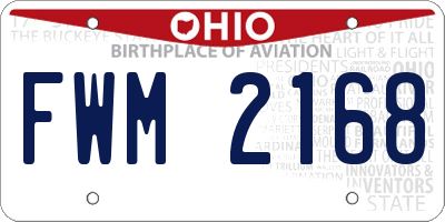 OH license plate FWM2168