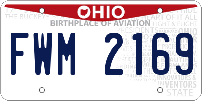 OH license plate FWM2169