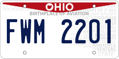 OH license plate FWM2201