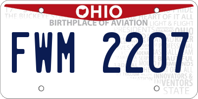 OH license plate FWM2207