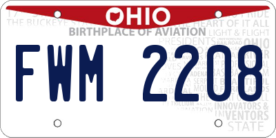 OH license plate FWM2208