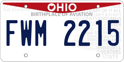 OH license plate FWM2215