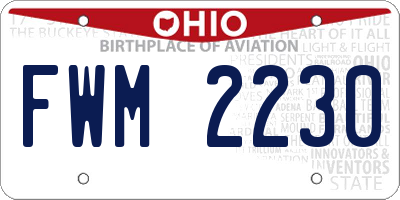 OH license plate FWM2230