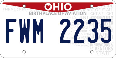 OH license plate FWM2235