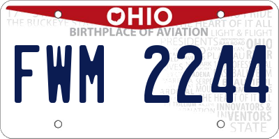 OH license plate FWM2244