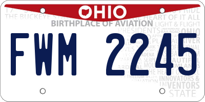 OH license plate FWM2245