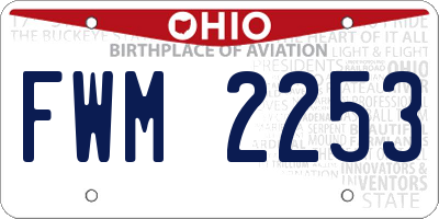 OH license plate FWM2253