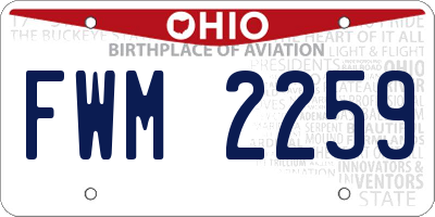 OH license plate FWM2259