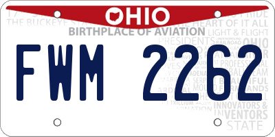 OH license plate FWM2262