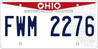 OH license plate FWM2276