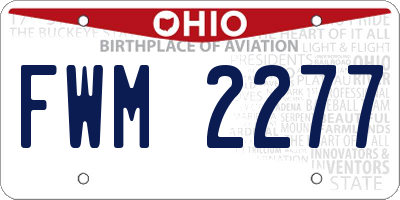 OH license plate FWM2277