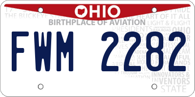 OH license plate FWM2282