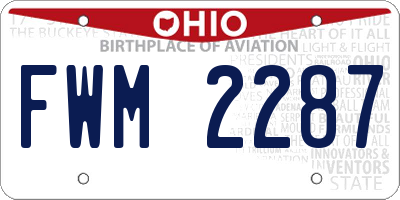 OH license plate FWM2287