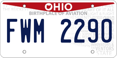OH license plate FWM2290