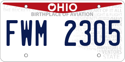 OH license plate FWM2305