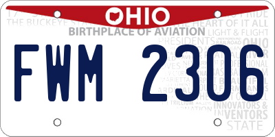 OH license plate FWM2306