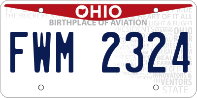 OH license plate FWM2324