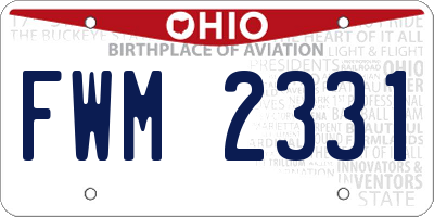 OH license plate FWM2331