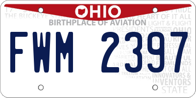 OH license plate FWM2397