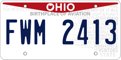 OH license plate FWM2413