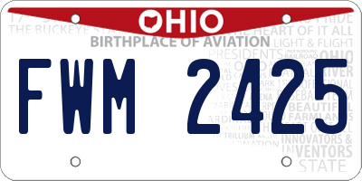 OH license plate FWM2425